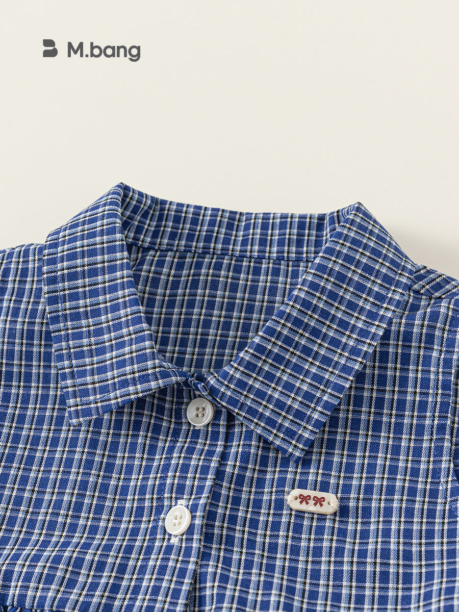 Children's Clothing Shirt Summer Lapel Plaid Sleeveless Fashionable Stylish Children's Dress