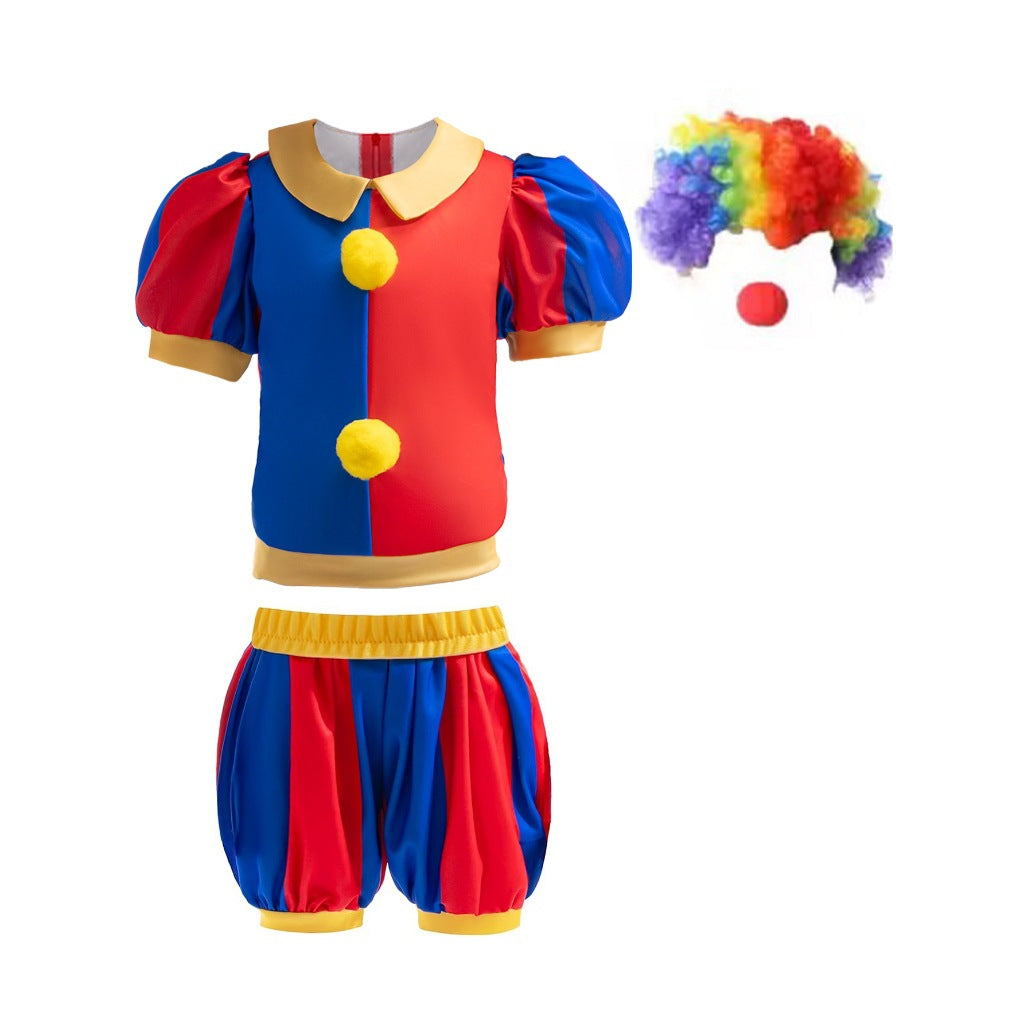 Children's Skirt Magic Digital Circus Cartoon Performance Clown Children's Suit