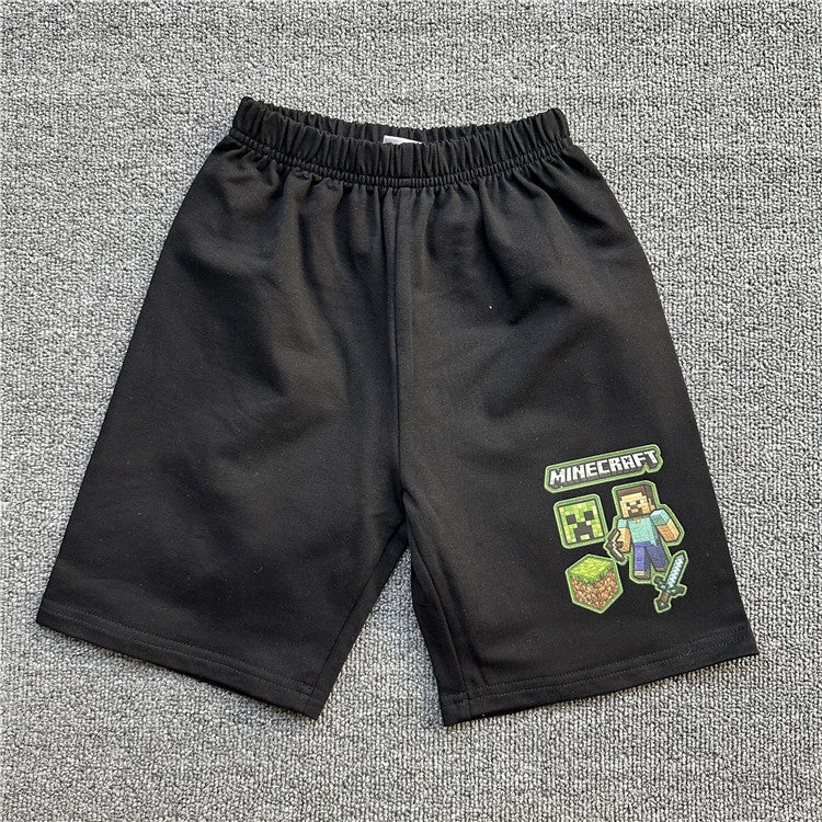 Children's Daily Order Summer My World Game Theme Short-sleeved Can Match Children's T-shirt