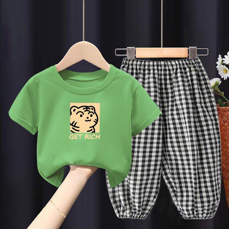 Children's Clothes Two-piece Casual Short-sleeved T-shirt Trousers Children's Suit