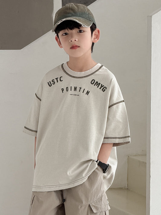 Children's Clothes Loose Top Boys Middle Big Children's T-shirt