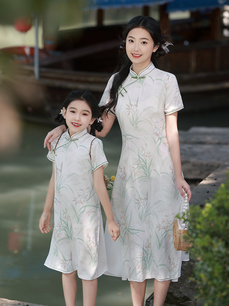 Cheongsam Dress Chinese Style Summer Light Parent-child Outfit