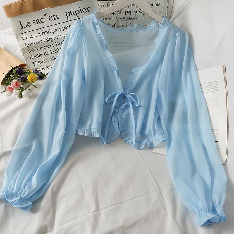 Women's Summer Ruffled Thin Sun Protection Outerwear Cardigans