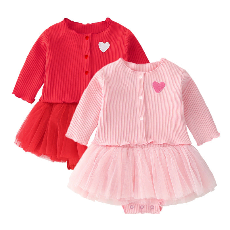 Autumn Summer Jumpsuit Romper Princess Dress Two-piece Born Jumpsuit, Climbing Suit