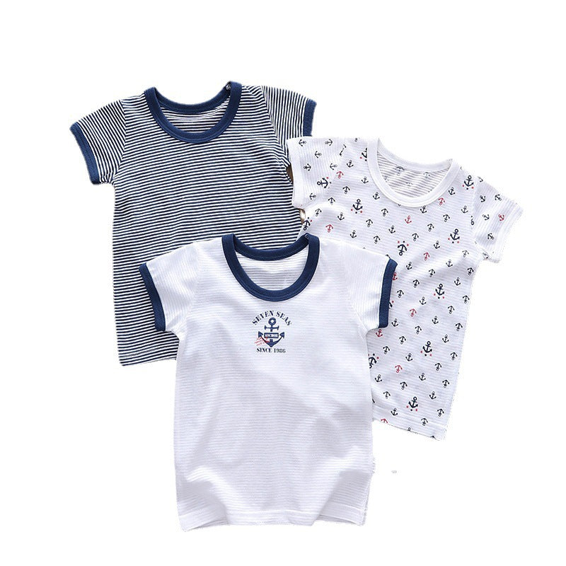 Cotton Cool Feeling Breathable Versatile Summer Home Outing Boy Children's T-shirt