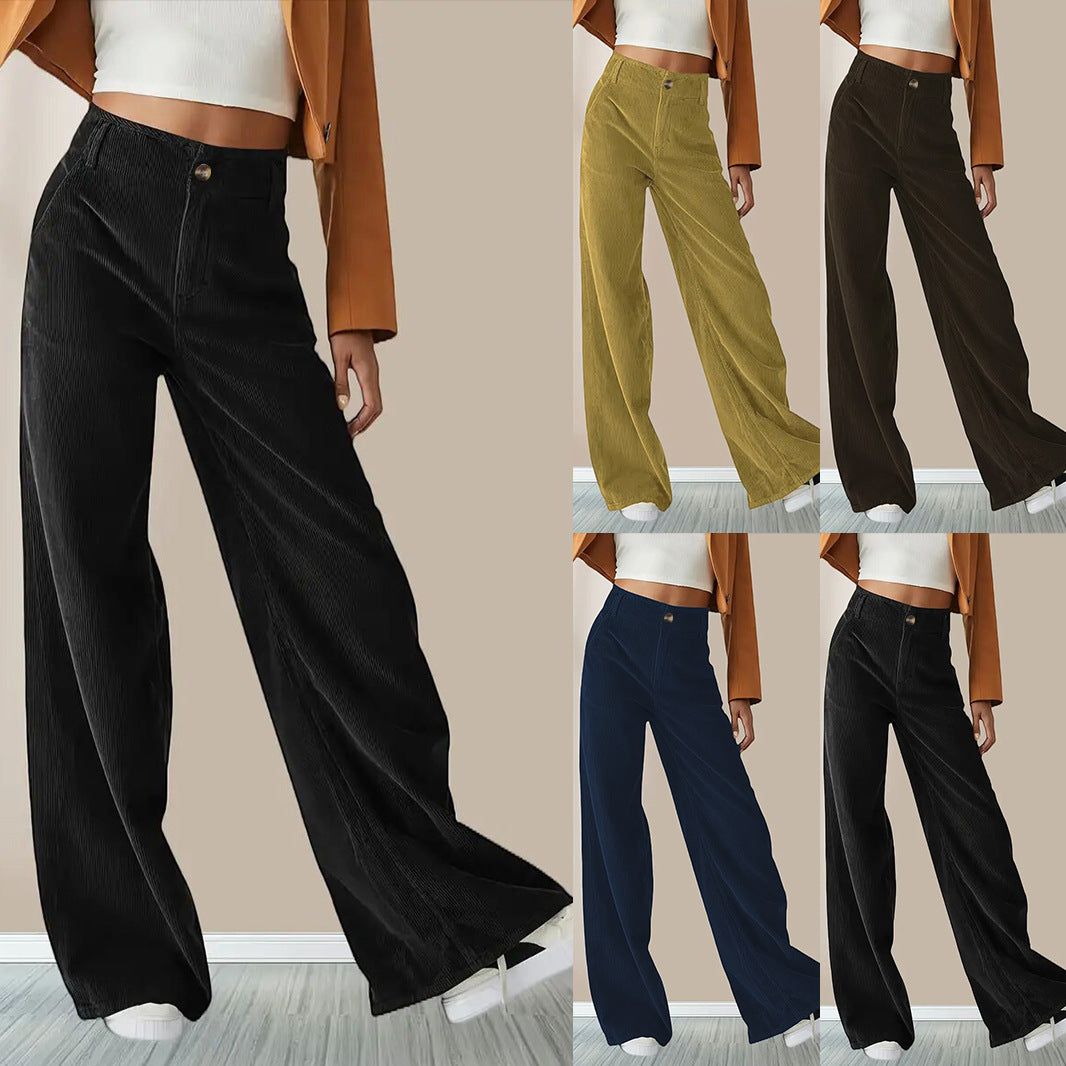 Women's Trousers With High Waist Slimming Straight Casual Pants
