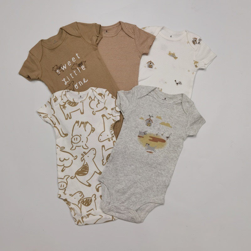 Children's Sleeves For Infants Triangle Rompers Romper Five Pieces Jumpsuit, Climbing Suit