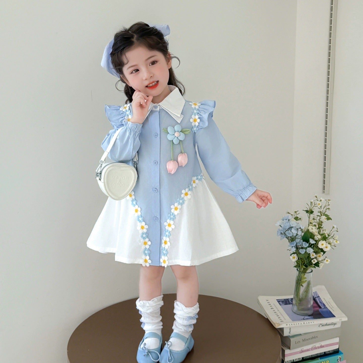 Children's Autumn Clothes Fashion Sweet Long Sleeve Shirt Skirt Fashionable Children's Dress