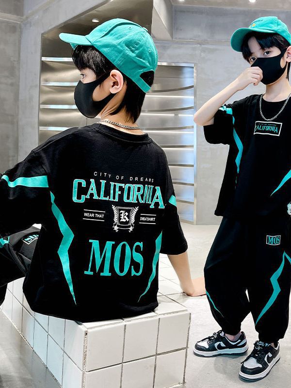 Children's Summer Short-sleeved Shorts Fashion Trendy Tops Thin Children's Suit