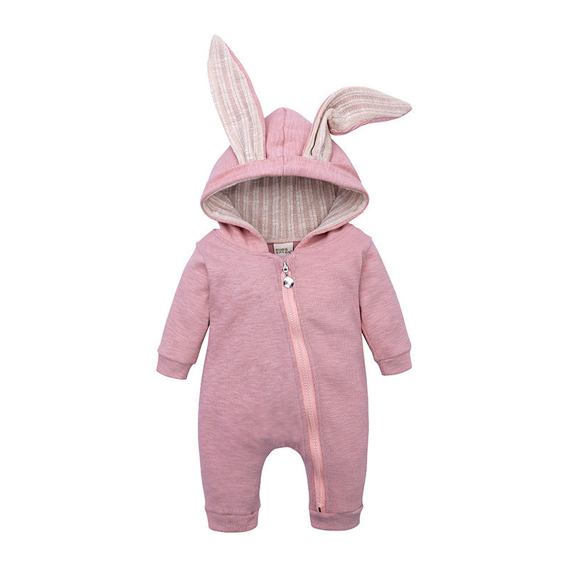 Children's Clothing Jumpsuit Little Rabbit Long Ears Romper Born Hooded Jumpsuit, Climbing Suit