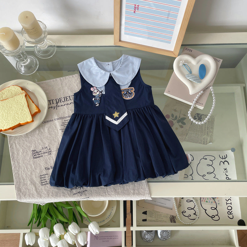 Summer Rabbit Police Officer Bud Little Children's Dress