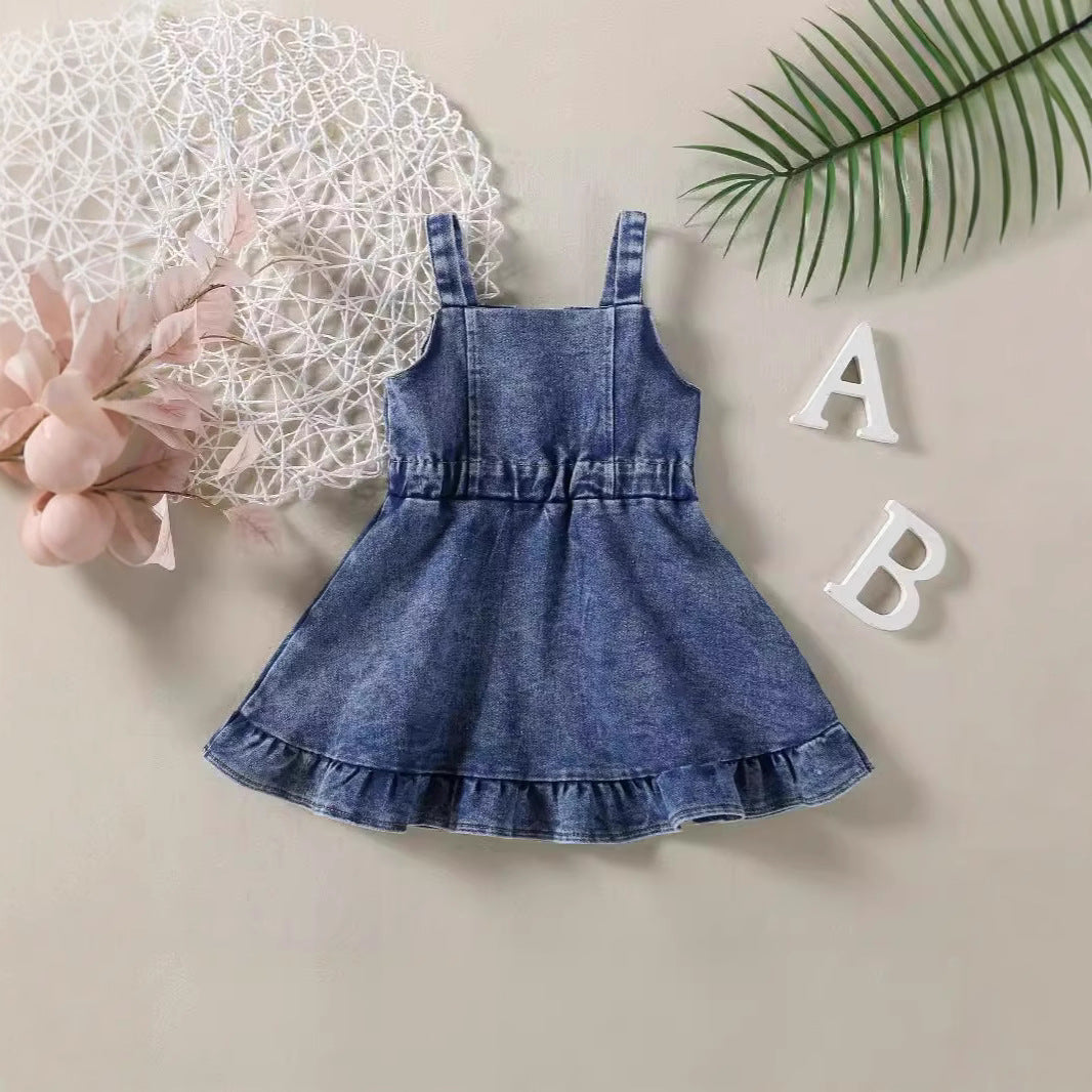 Children's Knitted Spring Solid Color Princess Style Children's Dress