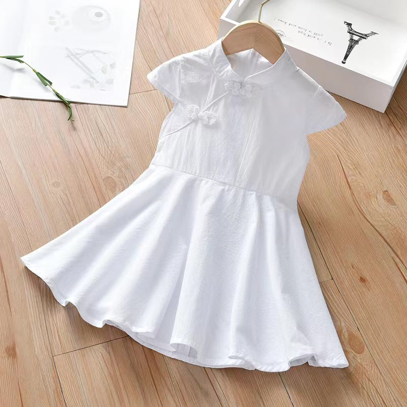 Children's Ethnic Style White Body Strap Braces Children's Dress
