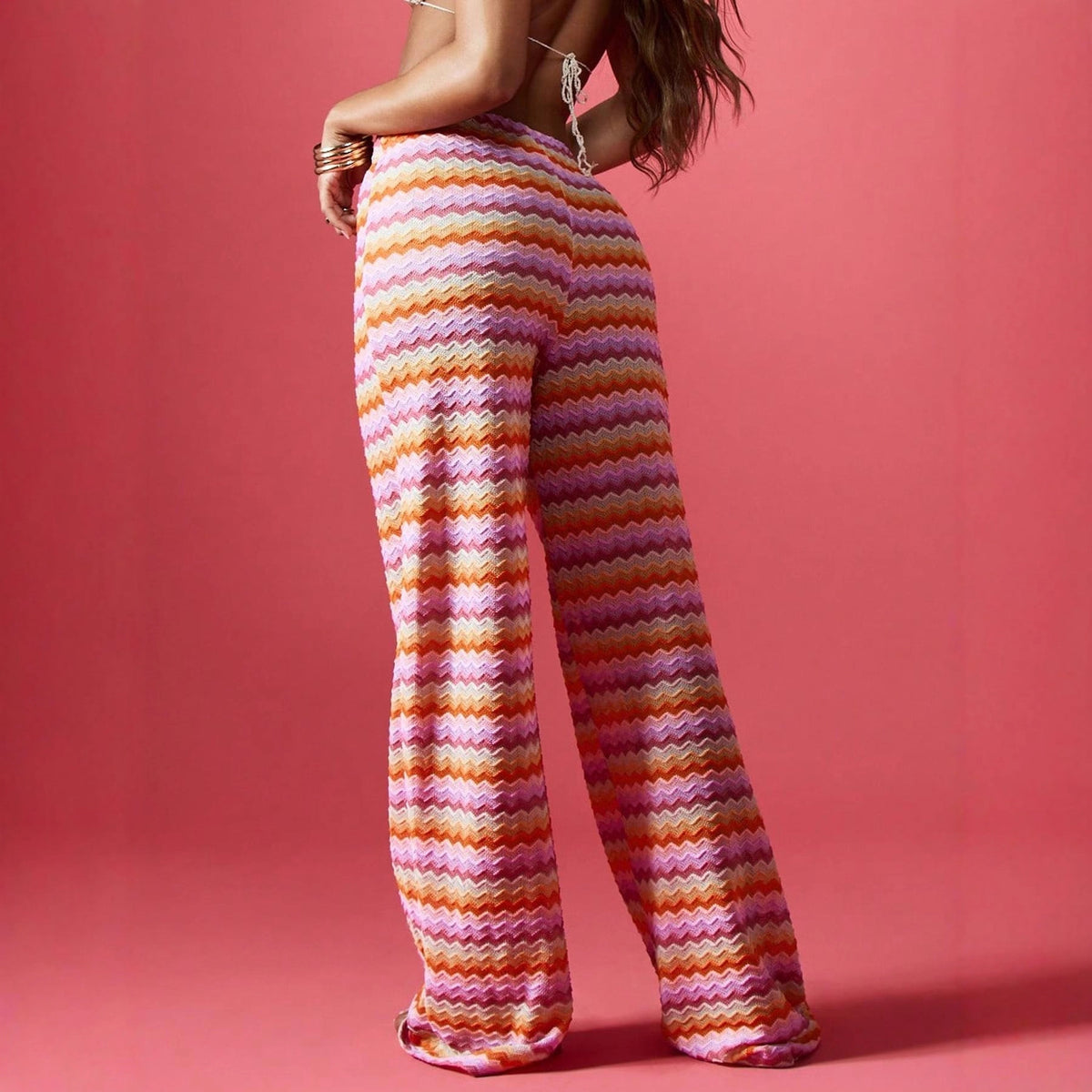 Fashion Trends Trousers Draping Stripes Contrast Casual Pants