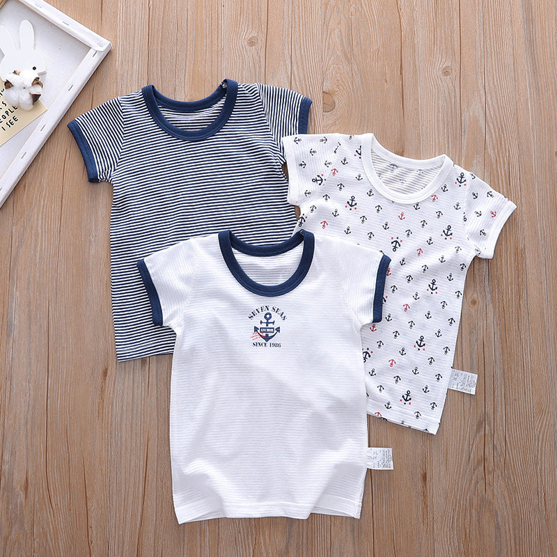 Cotton Cool Feeling Breathable Versatile Summer Home Outing Boy Children's T-shirt