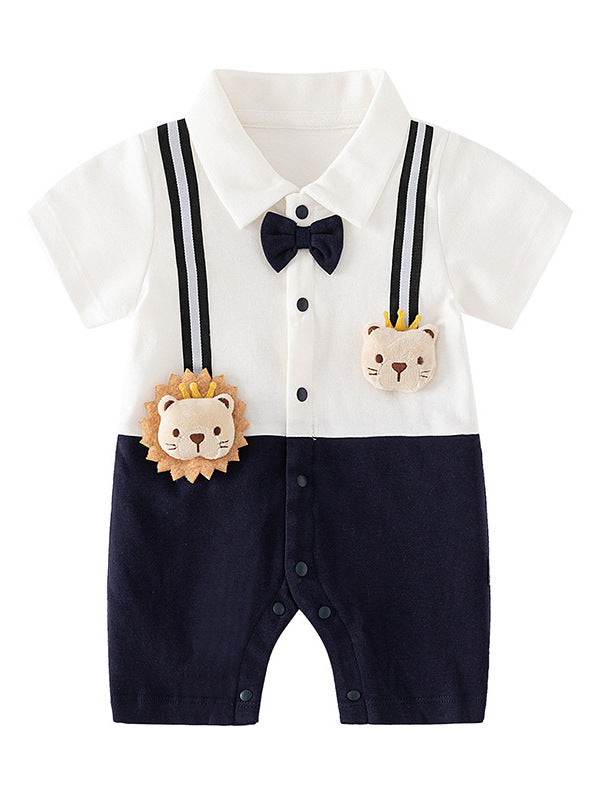 Dress Short Sleeved Romper Preppy Style Jumpsuit, Climbing Suit