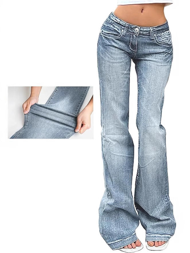 Women's American Retro Hot Low Waist Bell-bottom Slim Slimming Jeans
