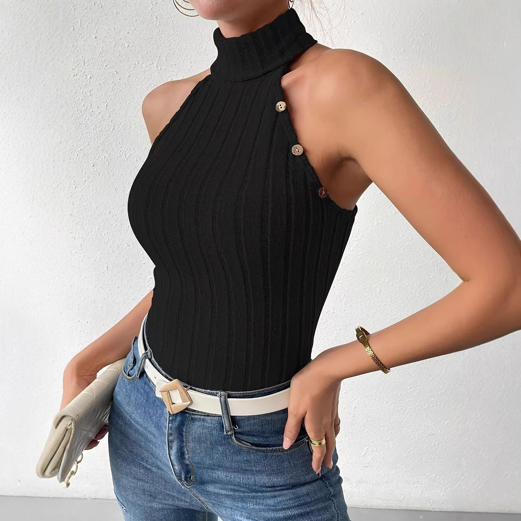 Women's Fashion Shirt Summer Sleeveless Slimming Tight Small Vest/suspenders/tube Top