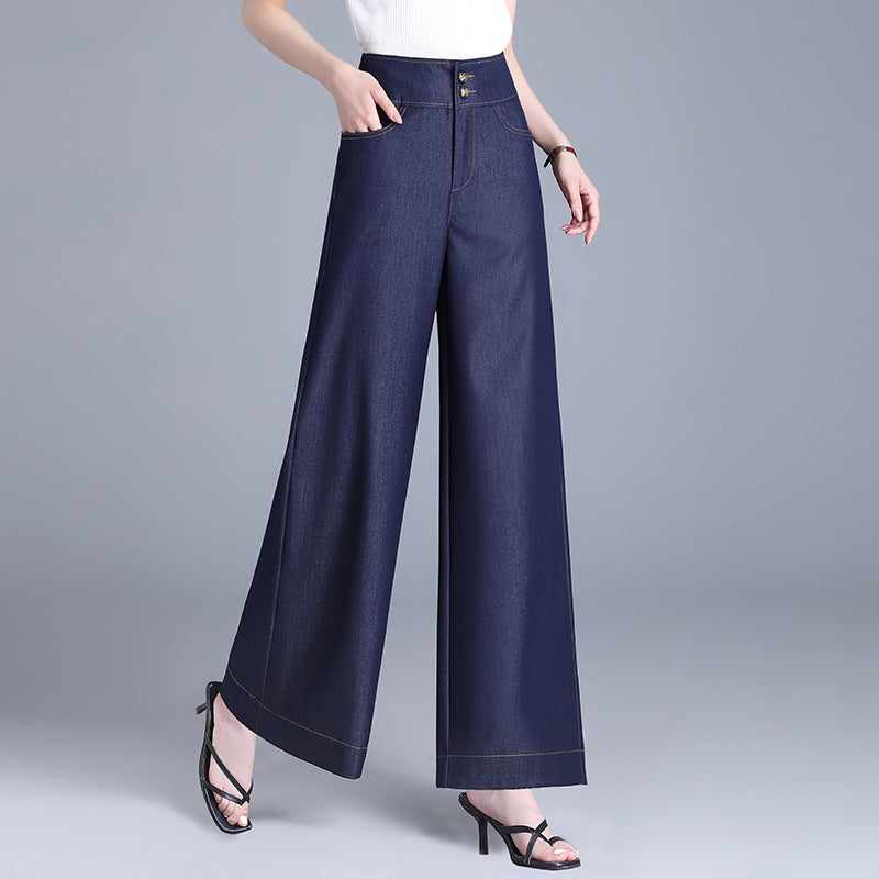 Women's High Waist Wide Leg Loose Fashion Spring Drape Versatile Casual Pants