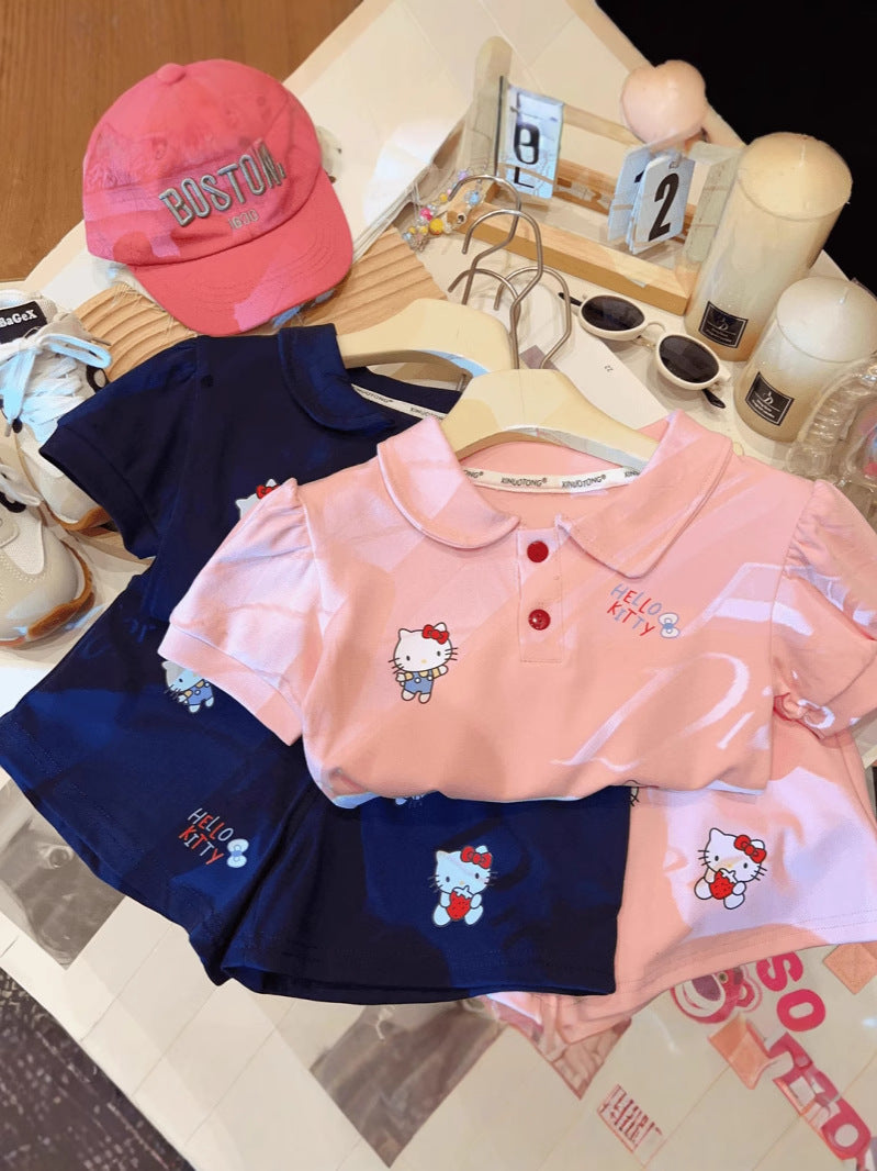 Children's T-shirt Summer Cartoon Korean Sports Casual Shorts Children's Suit