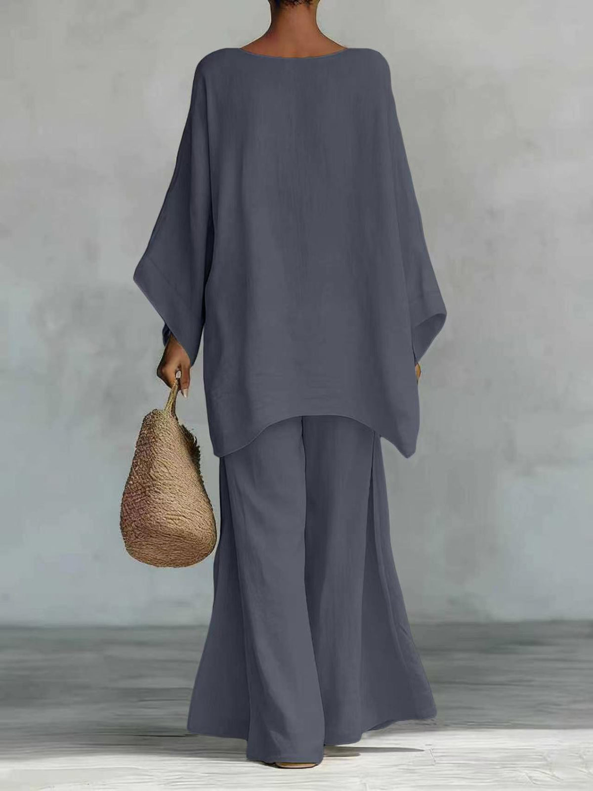 Women's Simple Loose Old Money Style Linen Blended Fashion Casual Suit