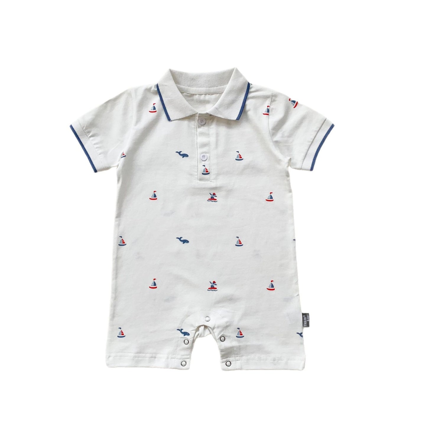 Children's Infant Wear Short-sleeved T-shirt Jumpsuits Lapel Rompers Jumpsuit Jumpsuit, Climbing Suit