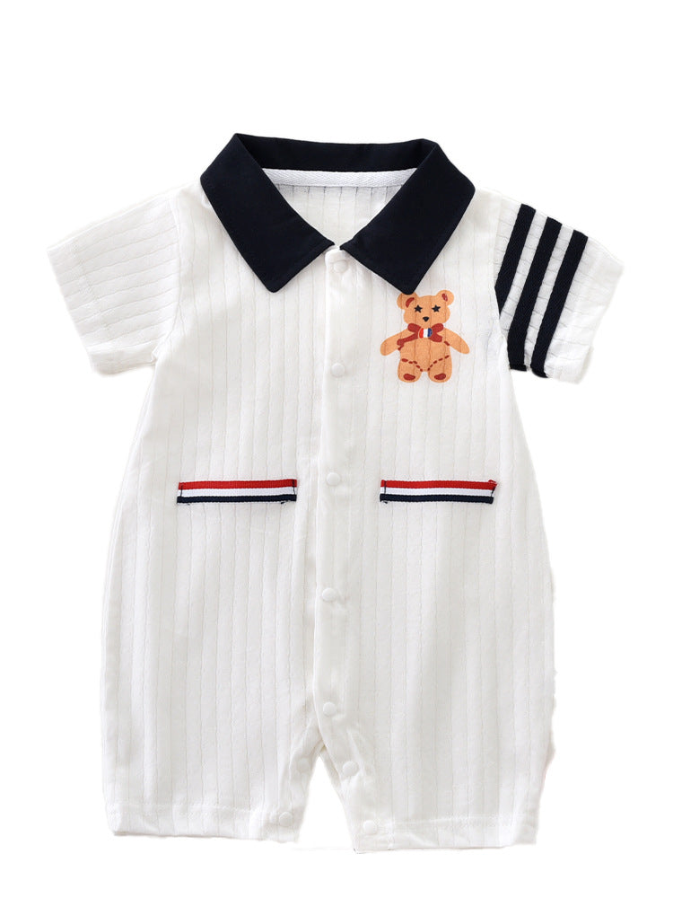 Women's & Men's Cartoon Bear Cotton Jumpsuit Romper Summer Jumpsuit, Climbing Suit