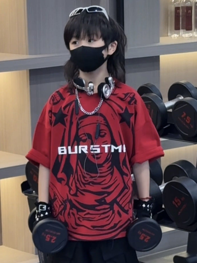 Children's Summer Short-sleeved Printed Hip Hop Trend Children's T-shirt