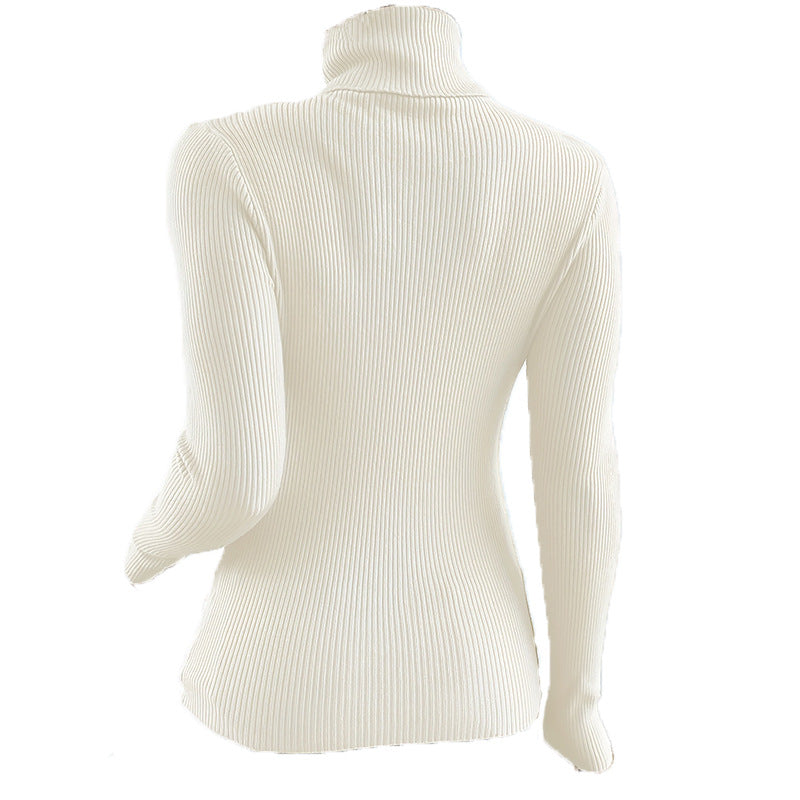 Women's Solid Color Bottoming Shirt Turtleneck Pullover Women's T-shirt