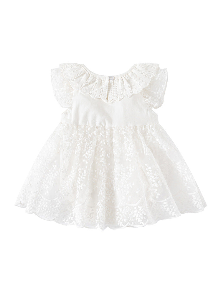 Summer Clothing Bloomer With Skirt Fashionable Sweet Mesh Lace Collar Jumpsuit, Climbing Suit