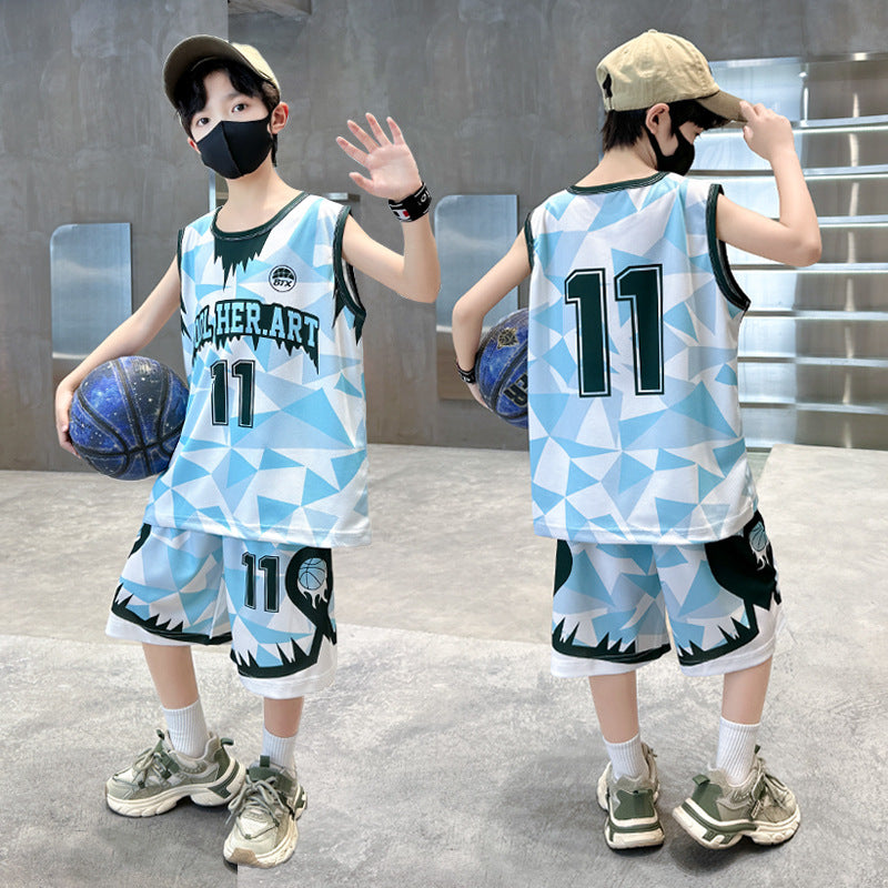 Children's Summer Middle Big Sportswear Jersey Basketball Wear Sleeveless Vest Children's Suit