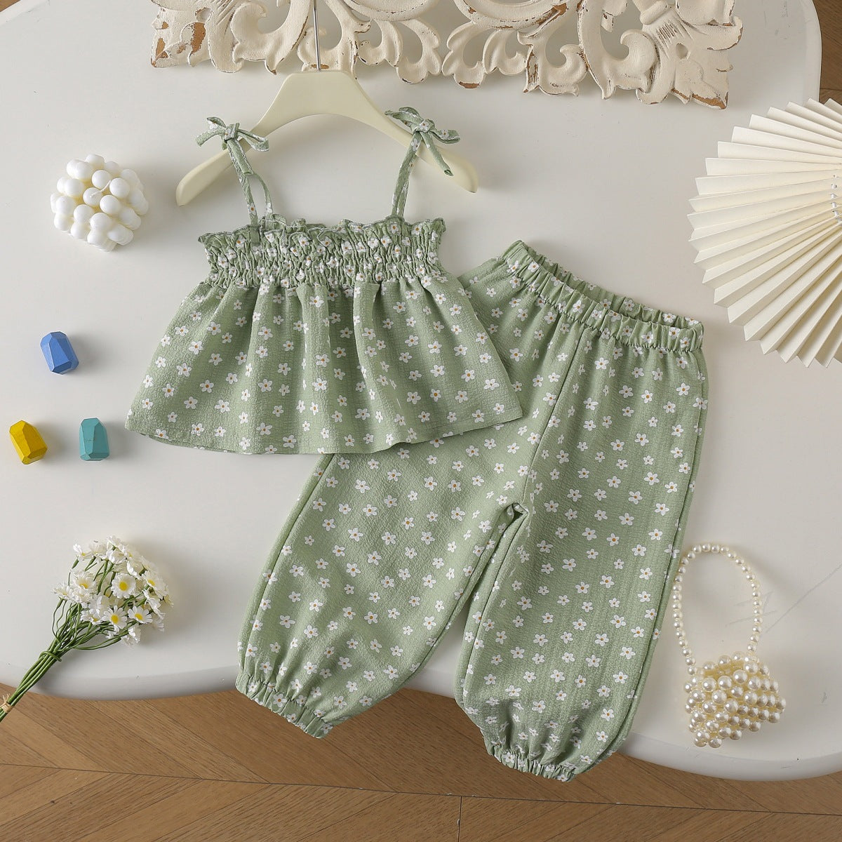 Children's Summer Sling Shirt Anti Mosquito Pants Two-piece Children's Suit