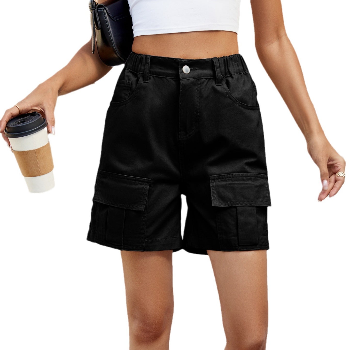 Summer Washed Elastic Waist Casual Denim Women's Jeans