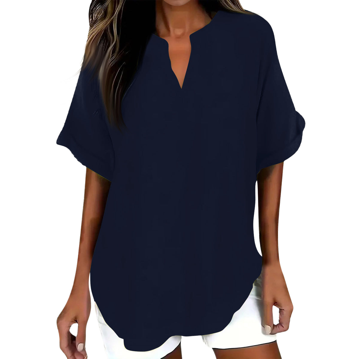 Women's Fashion Loose Shirt Casual Cotton Linen Blouse