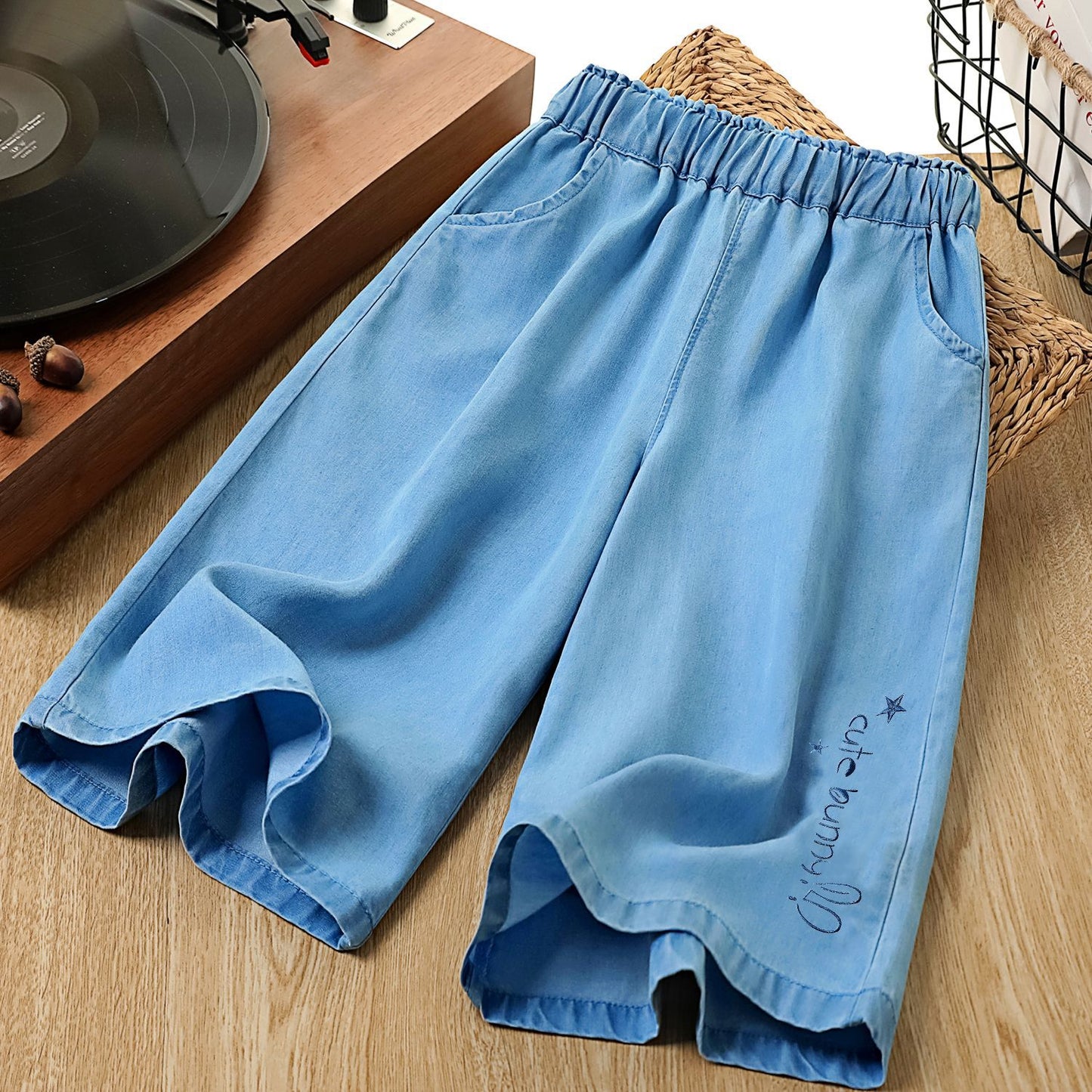 Lightweight Korean Style Cropped Culottes Can Children's Pants