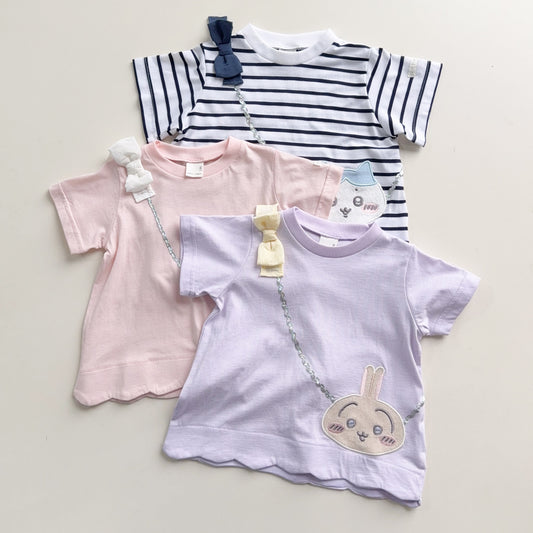 Children's Style Clothing Summer Short Sleeve Top Cartoon Bow Children's T-shirt