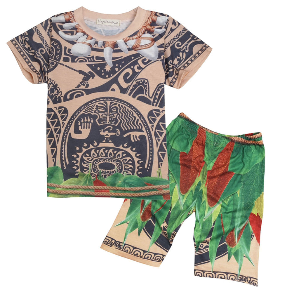 Children's Clothing Summer Short-sleeved Ocean Cartoon Clothes Children's Suit