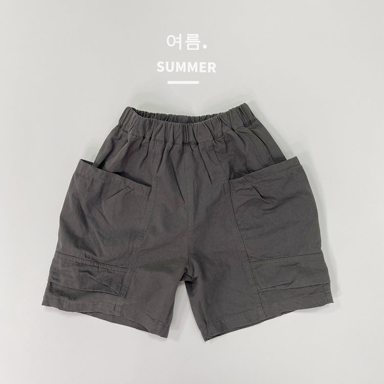 Children's Overalls Summer Middle Boys Casual With Pocket Shorts Fashionable Children's Pants