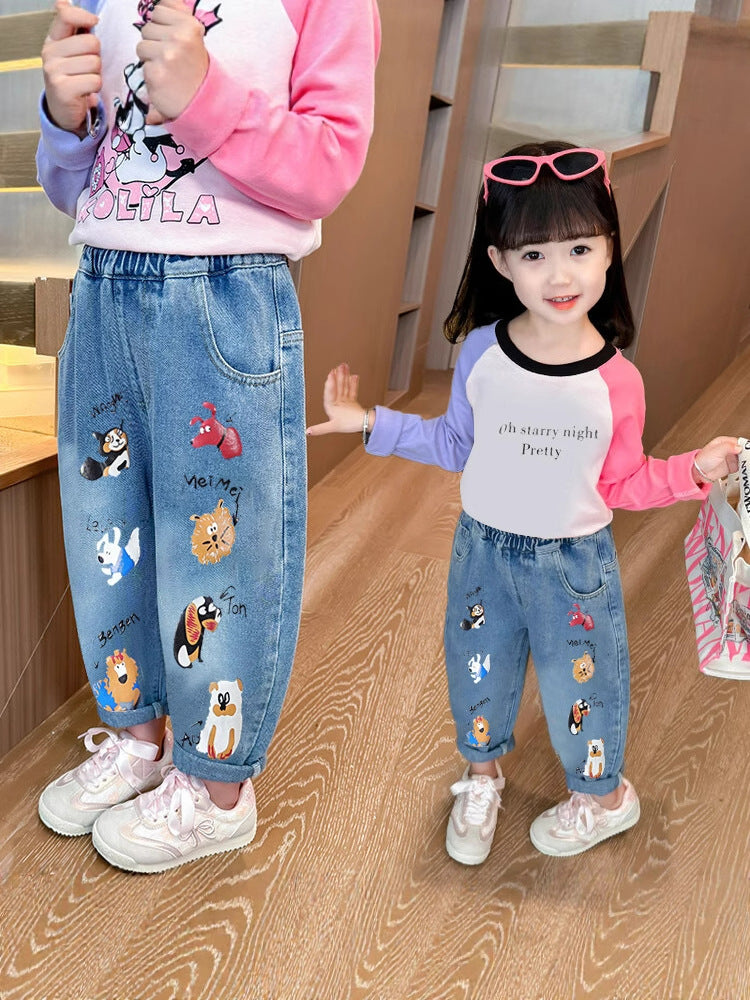 Children's Jeans Older Leisure Korean Style Medium Children's Pants