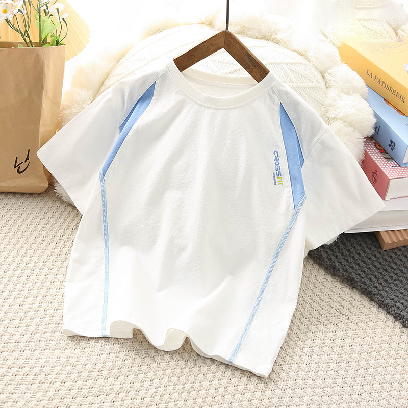 Children's Sports Short-sleeved Summer Clothing Half Sleeve Round Neck Children's T-shirt