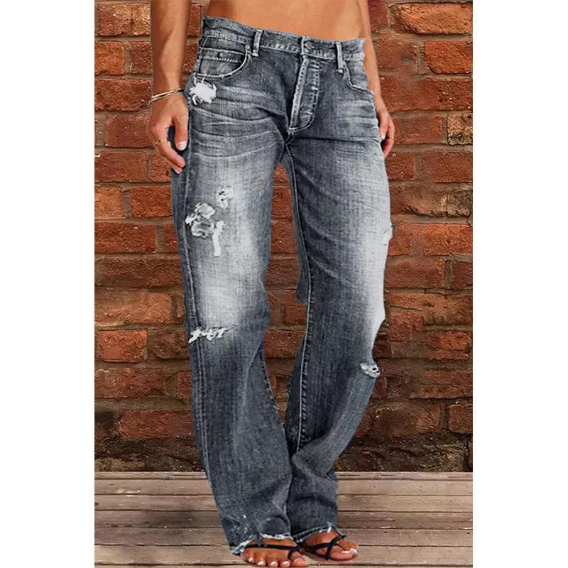 Charming Women's Slimming Washed Bell-bottom Trousers Women's Jeans