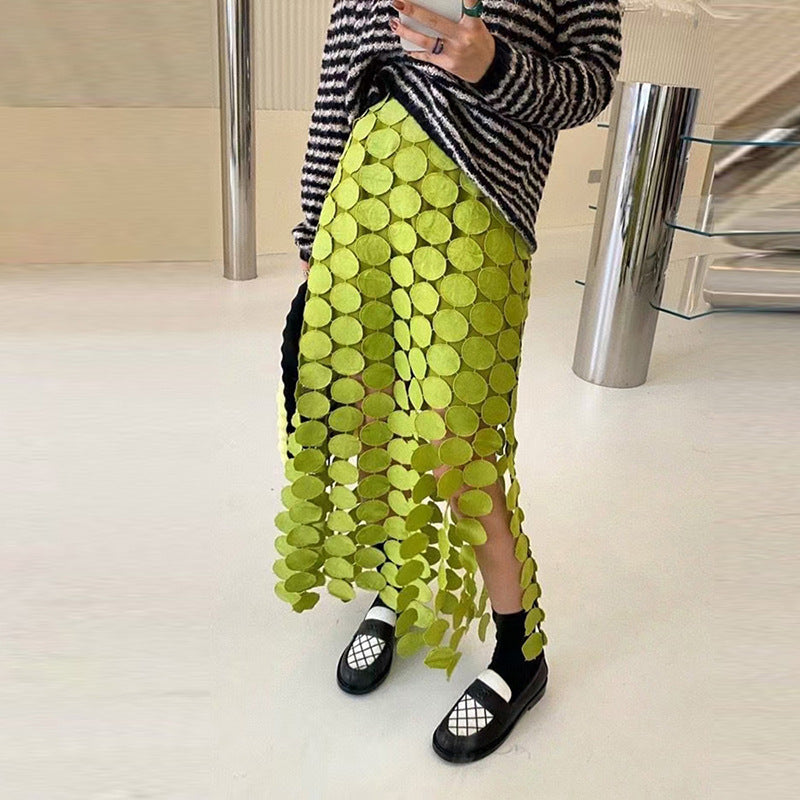 Women's Fashion Personality Style Summer Long Straight Embroidery Skirts