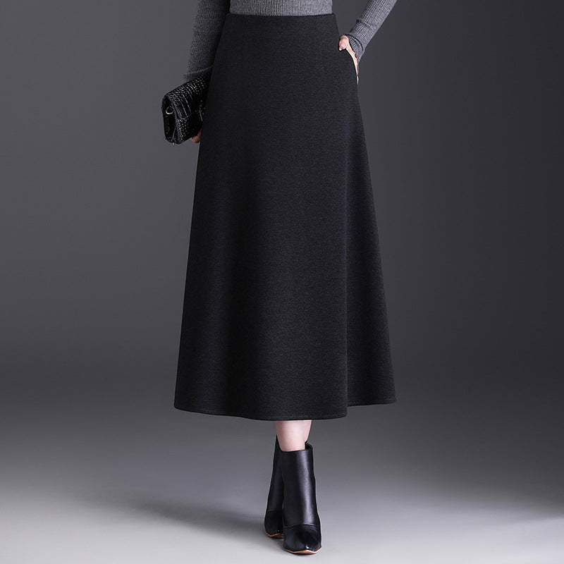 Winter A- Line Temperament Long Dress Cover Slim Umbrella Skirts
