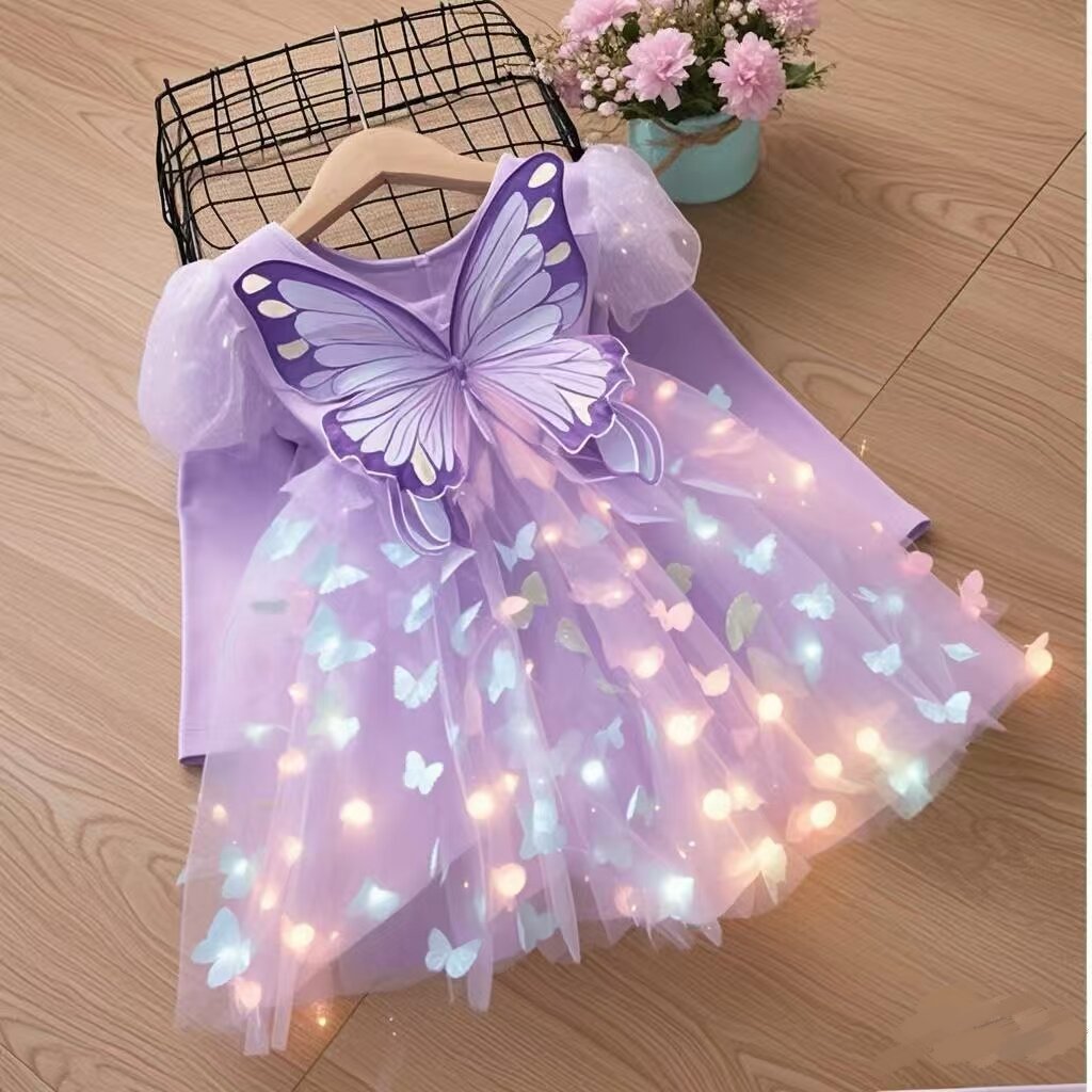 Western Style Skirt Pettiskirt Luminous Princess Children's Dress