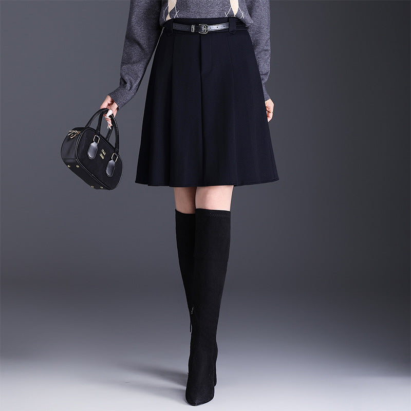 Women's High Waist Pleated A- Line Korean Skirt