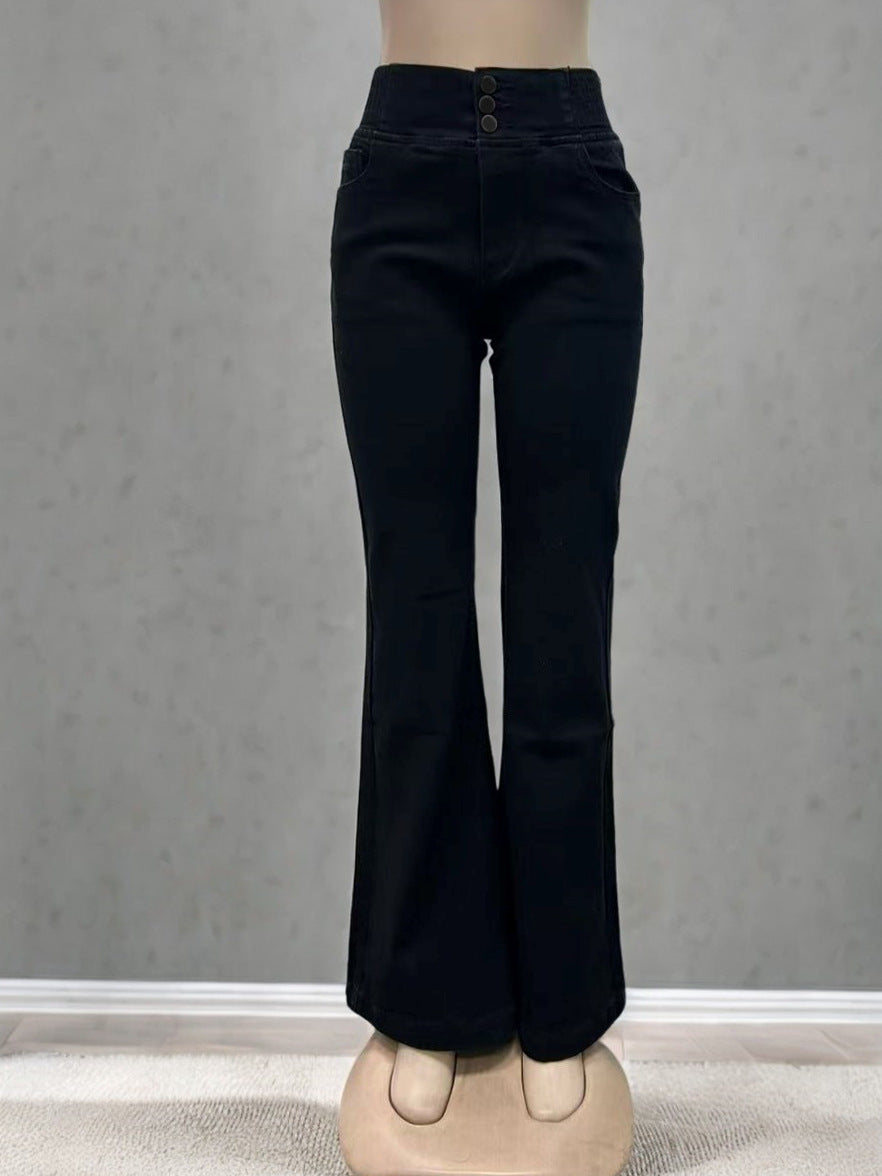 Elastic Waistband High Waist Stretch Light Women's Jeans