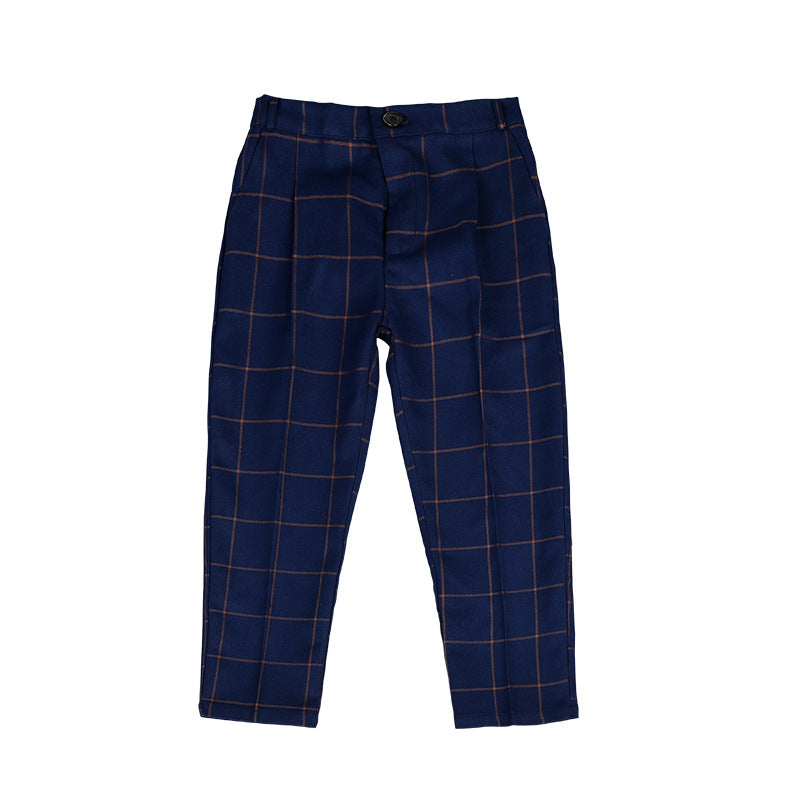 Children's Plus Size Sizes Loose Plaid Suit Children's Pants