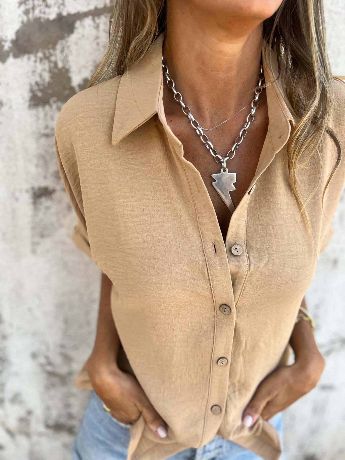 Women's Turn-down Collar Casual Ladies Button Shirt Blouse