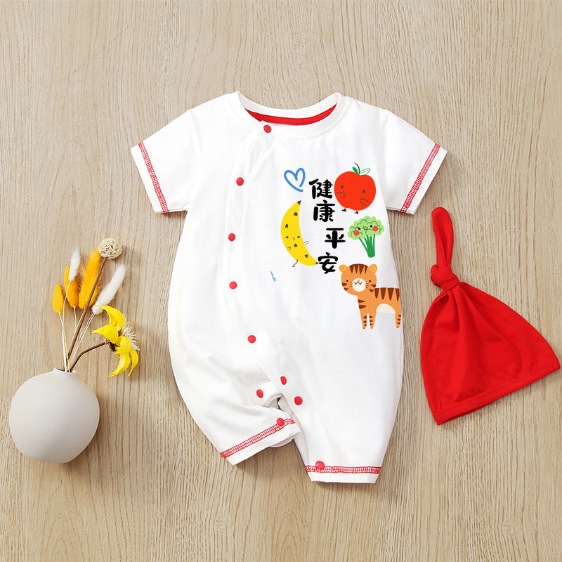 Born Clothes Thin Summer Clothing Cute Cartoon Jumpsuit, Climbing Suit