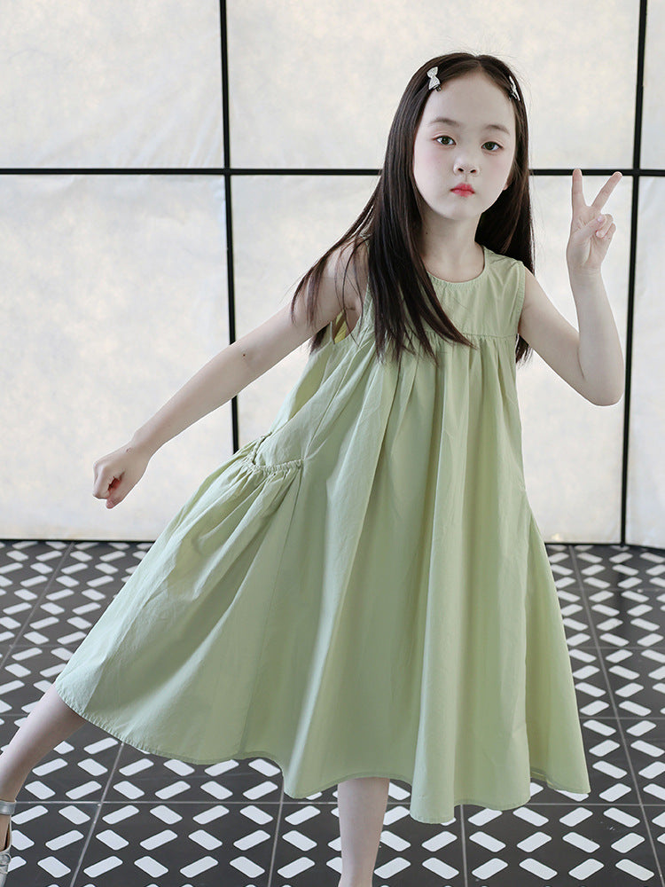 Children's Western Style Cotton Sleeveless Little Princess Children's Dress